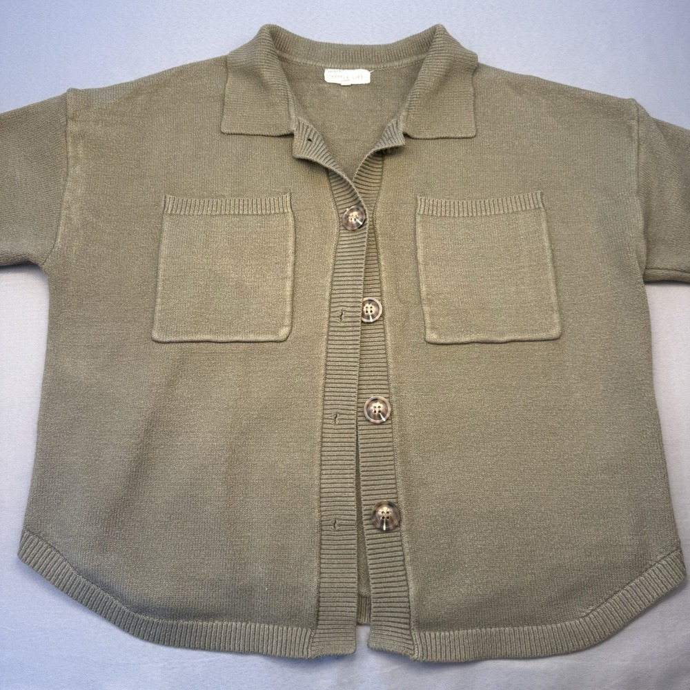 LITTLE LIES Oversized Button Up Cardigan Olive Green Sz S/M
